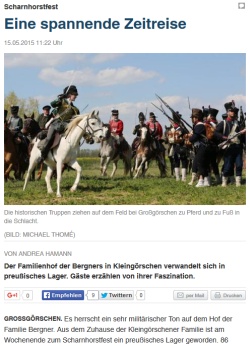 "Eine spannende Zeitreise” Mitteldeutsche Zeitung vom 15.05.2015 "Eine spannende Zeitreise” Mitteldeutsche Zeitung vom 15.05.2015