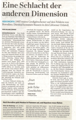 ”Eine Schlacht der anderen Dimension"” Mitteldeutsche Zeitung vom 28.04.2018 ”Eine Schlacht der anderen Dimension"” Mitteldeutsche Zeitung vom 28.04.2018