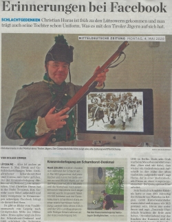 ”Erinnerungen bei Facebook” Mitteldeutsche Zeitung vom 04.05.2020 ”Erinnerungen bei Facebook” Mitteldeutsche Zeitung vom 04.05.2020