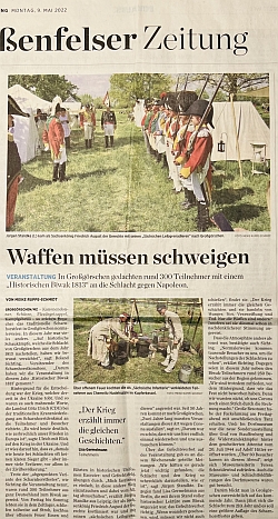 ”Waffen müssen schweigen” Mitteldeutsche Zeitung vom 09.05.2022 ”Waffen müssen schweigen” Mitteldeutsche Zeitung vom 09.05.2022