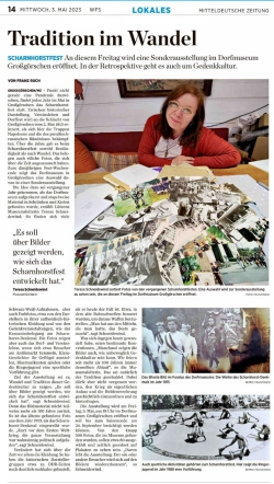 ”Tradition im Wandel” Mitteldeutsche Zeitung vom 03.05.2023 ”Tradition im Wandel” Mitteldeutsche Zeitung vom 03.05.2023