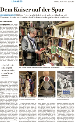 ”Dem Kaiser auf der Spur” Mitteldeutsche Zeitung vom 09.05.2023 ”Dem Kaiser auf der Spur” Mitteldeutsche Zeitung vom 09.05.2023